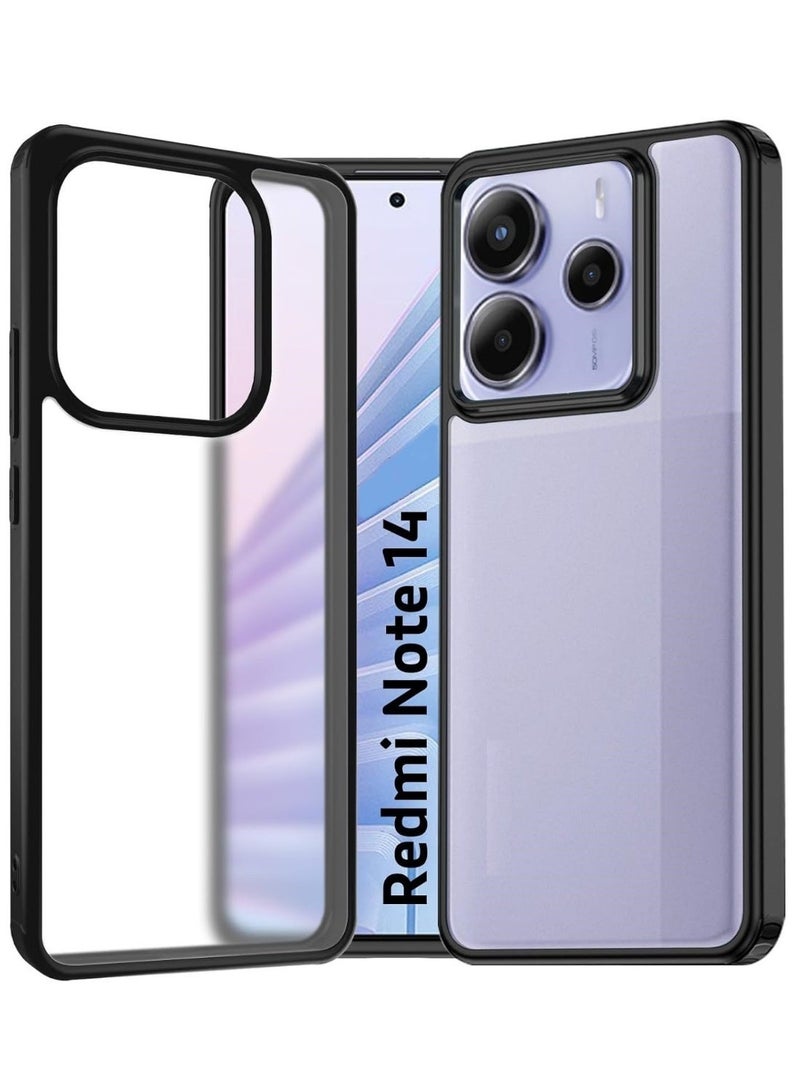 جراب شفاف لهاتف Xiaomi Redmi Note 14، ظهر صلب شفاف من البولي كربونات وممتص للصدمات من البولي يوريثين الحراري الناعم [لا يصفر] جراب حماية رفيع مضاد للصدمات لهاتف Xiaomi Redmi Note 14 - Image 1